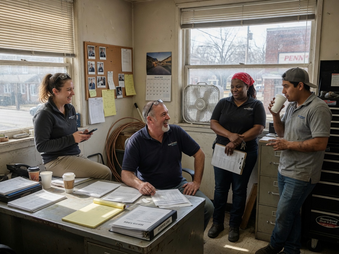 The True Temp Homes team at work in Harrisburg